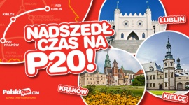 Nadszedł czas na P20! Rusza trasa Lublin – Kielce – Kraków! Turystyka, BIZNES - PolskiBus.com informuje o kolejnej, wspaniałej nowości. Już od 3 sierpnia br. startuje sprzedaż biletów na długo oczekiwaną linię ekspresową P20.