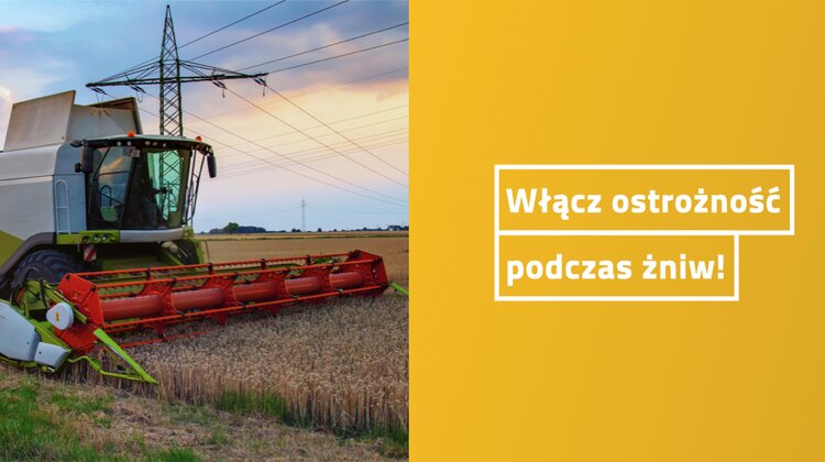 Bezpieczne żniwa praca, sprawy społeczne - Zgłoszenie o zagrożeniu życia spowodowanym uszkodzeniem przewodów linii energetycznej przez kombajn w okolicach Chojnowa wpłynęło wczoraj do TAURON Dystrybucja. Linia została natychmiast awaryjnie wyłączona, a skierowany na miejsce zespół Pogotowia Energetycznego stwierdził uszkodzony przewód przyłącza. Tym razem operator kombajnu nie uległ porażeniu, jednak do podobnych wypadków o bardziej tragicznych skutkach, dochodzi w miesiącach letnich zdecydowanie częściej, niż w pozostałych porach roku.